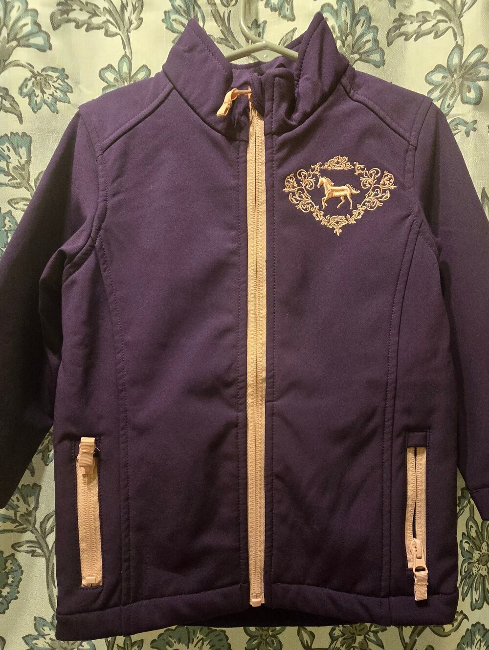 Shyanne Purple Puffer Jacket with Cream Trim